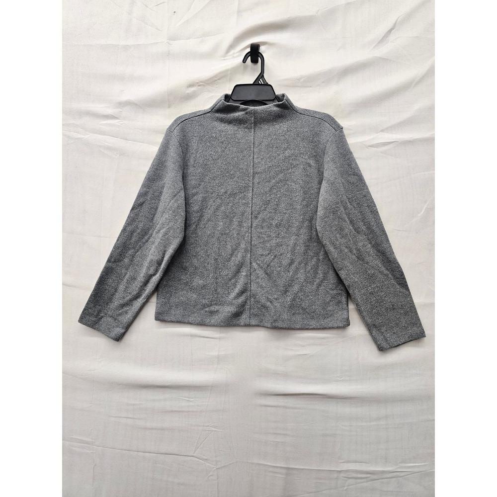 A New Day Womens Mock Neck Pullover Gray Cotton Blend Relaxed Size XS